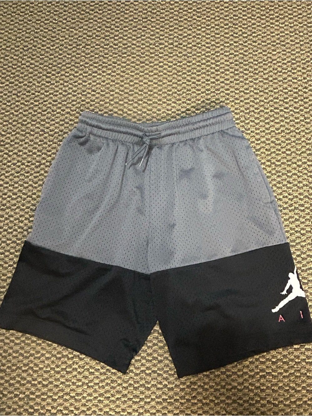 Jordan Two-Tone Gray and Black Kids' Basketball Shorts